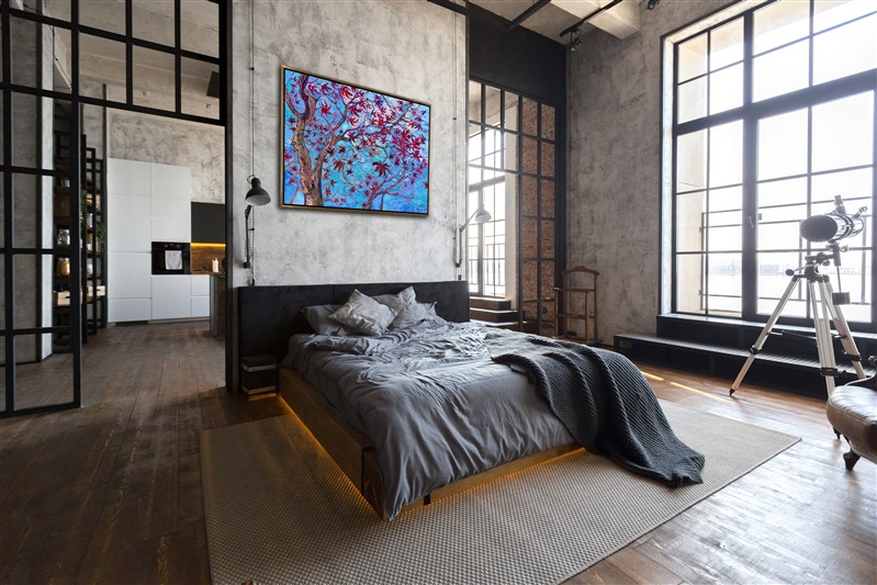 I was out for a walk last week, breathing in the cold crisp air of January in Oregon, and I saw this beautiful maple tree with a few leaves still clinging to the branches. The dark red leaves looked so playful and bright against the winter blue sky. This paintings captures everything I love about this time of year.