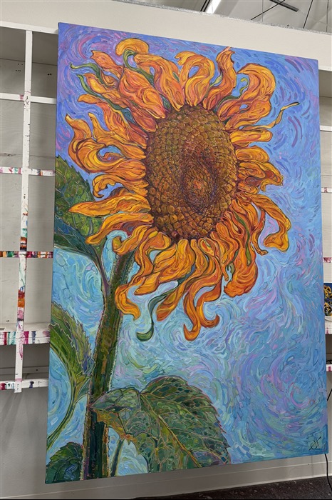 "The Sunflower" is my largest sunflower painting to date. Watch the process video <a href="https://youtu.be/EkIEdmjYjtI?si=QkEa6YOrm1SbKLHi" target="_blank">HERE</a> to see the story behind the painting.
